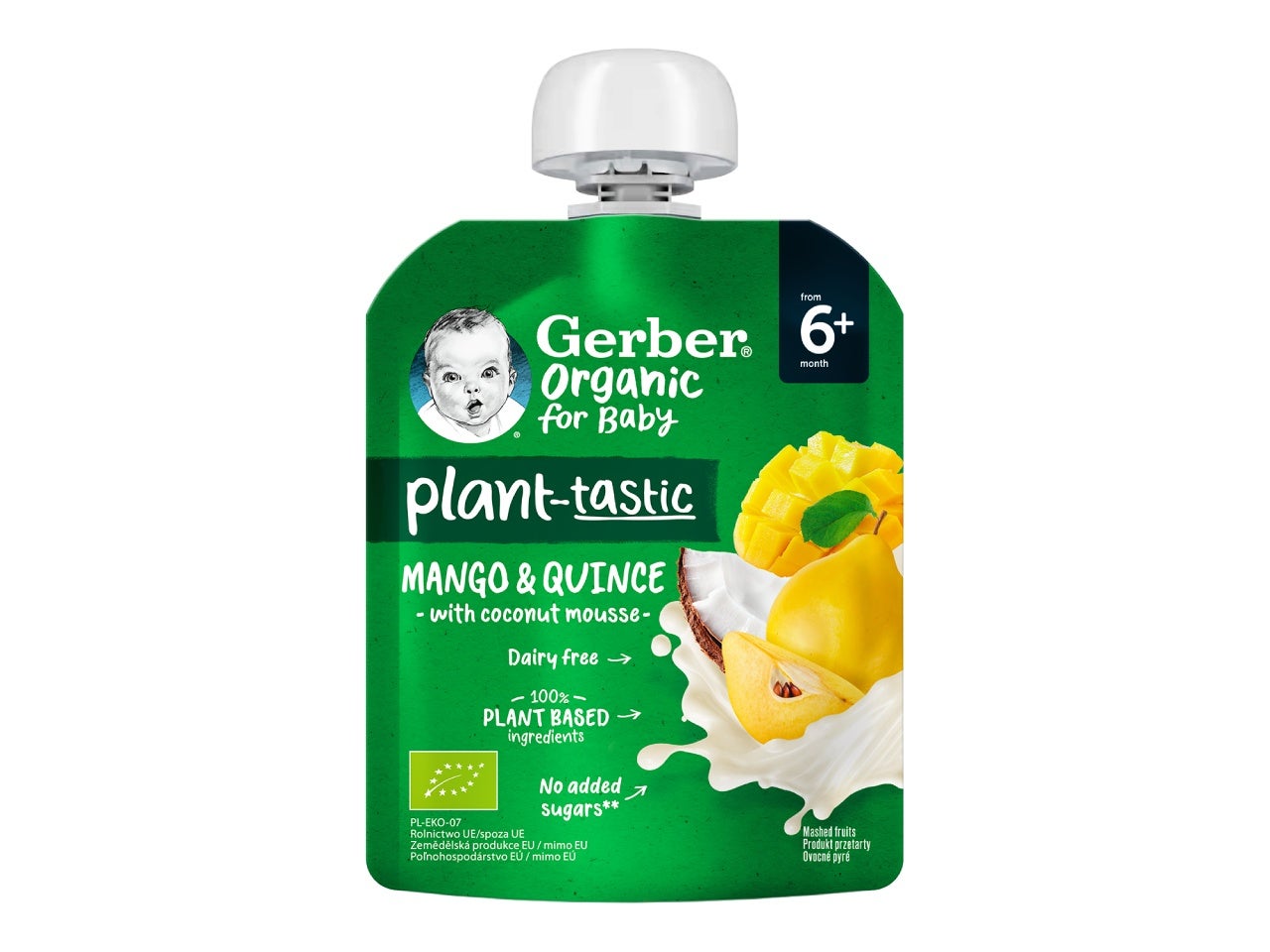 Фруктове пюре Gerber Organic® «Манго, айва та кокосовий мус»