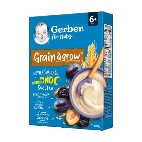 Gerber® каша суха безмолочна швидкорозчинна «вівсяно-пшенична з чорносливом» для дітей із 6 місяців