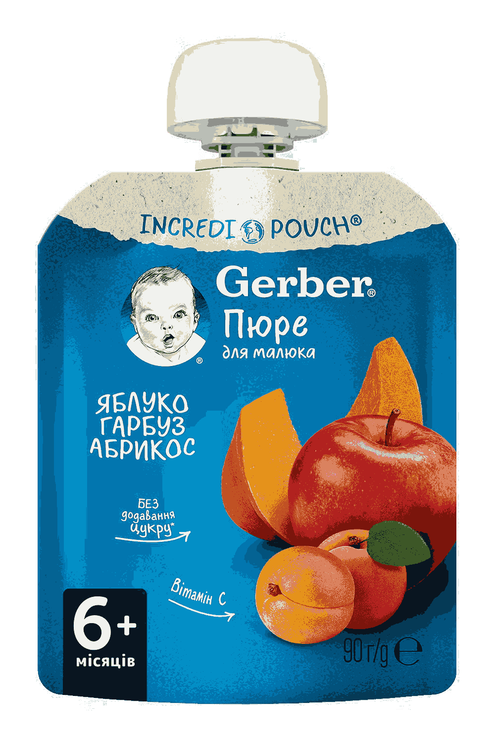Фруктово-овочеве пюре Gerber® «Яблуко, гарбуз, абрикос»