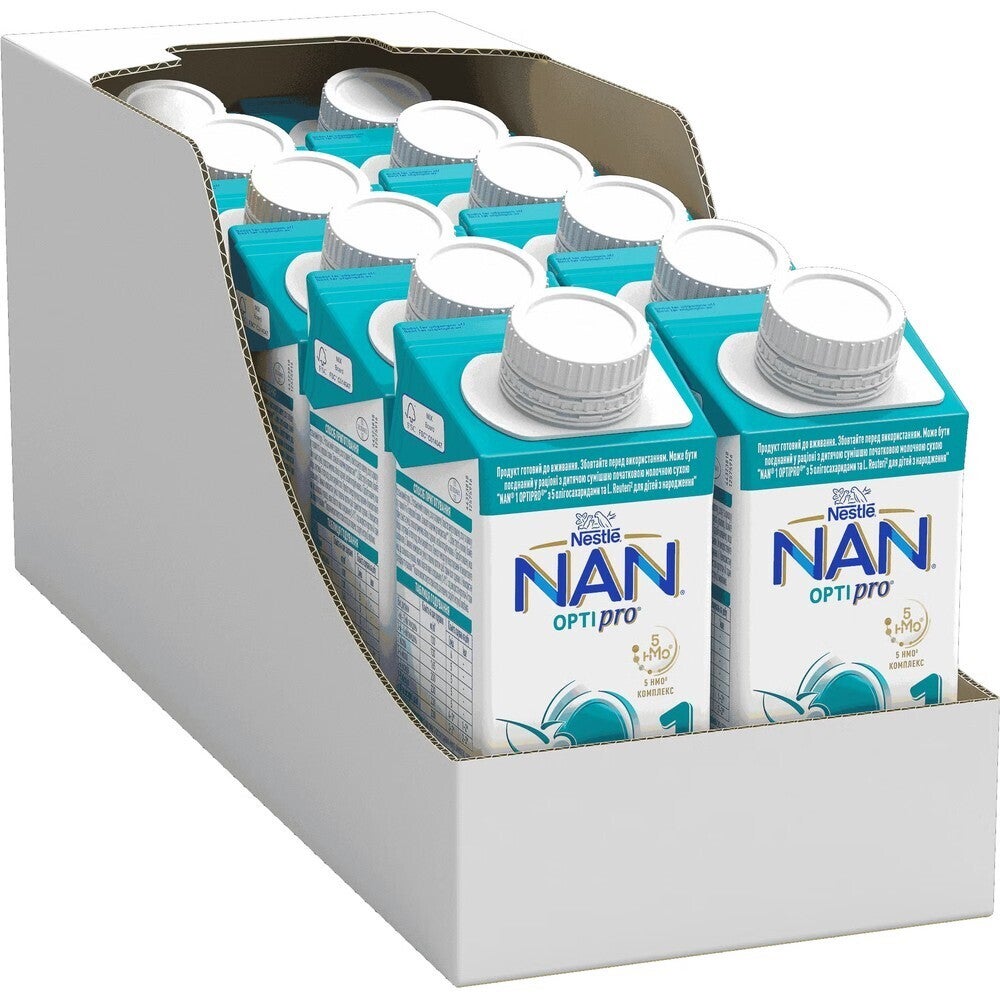 Дитяча суміш початкова молочна рідка готова до вживання “NAN® 1 OPTIPRO®” з 5 олігосахаридами для дітей з народження
