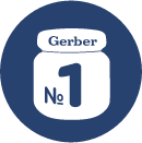 Логотип Gerber №1, представляющий бренд, специализирующийся на продуктах для малышей