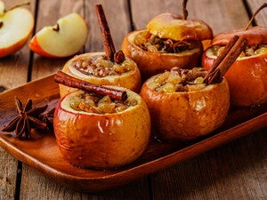 Яблоки, фаршированные творогом и изюмом «Наливное яблочко» Яблоки, фаршированные творогом и изюмом «Наливное яблочко»