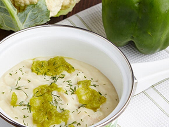 Крем-суп з цвітної капусти і зеленим перцем