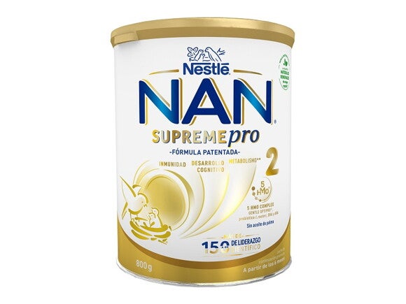 Суха суміш "NAN® SUPREME PRO♦ 2"на основі частково гідролізованого білка молочної сироватки з 5 олігосахаридами та лактобактеріями L. reuteri для харчування дітей від 6 місяців.