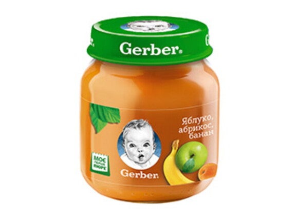Фруктове пюре Gerber Яблуко, абрикос, банан Фруктове пюре Gerber Яблуко, абрикос, банан