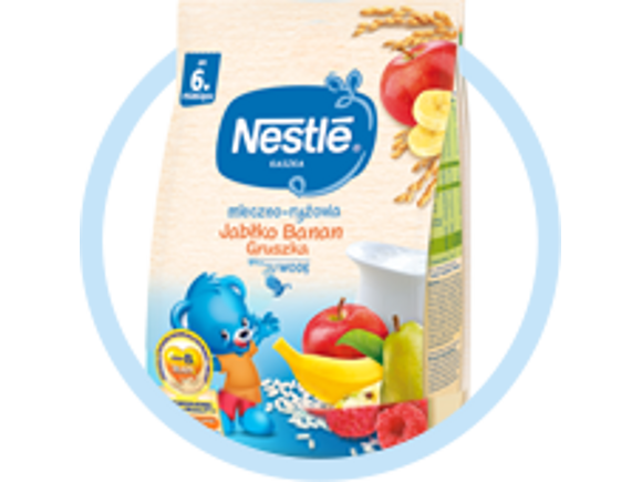 Nestlé® Каша суха молочна рисова з бананом, яблуком та грушею, з біфідобактеріями