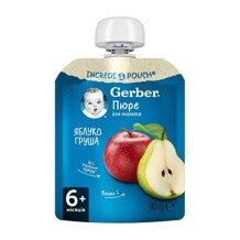 Фруктове пюре Gerber Яблуко і груша (пауч)