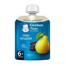 Фруктове пюре Gerber Груша і чорнослив (пауч)