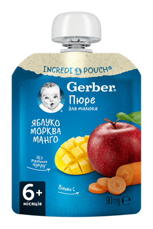 Фруктово-овочеве пюре Gerber® «Яблуко, морква, манго» 
