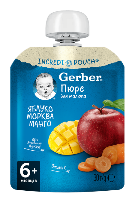 Фруктово-овочеве пюре Gerber® «Яблуко, морква, манго» 
