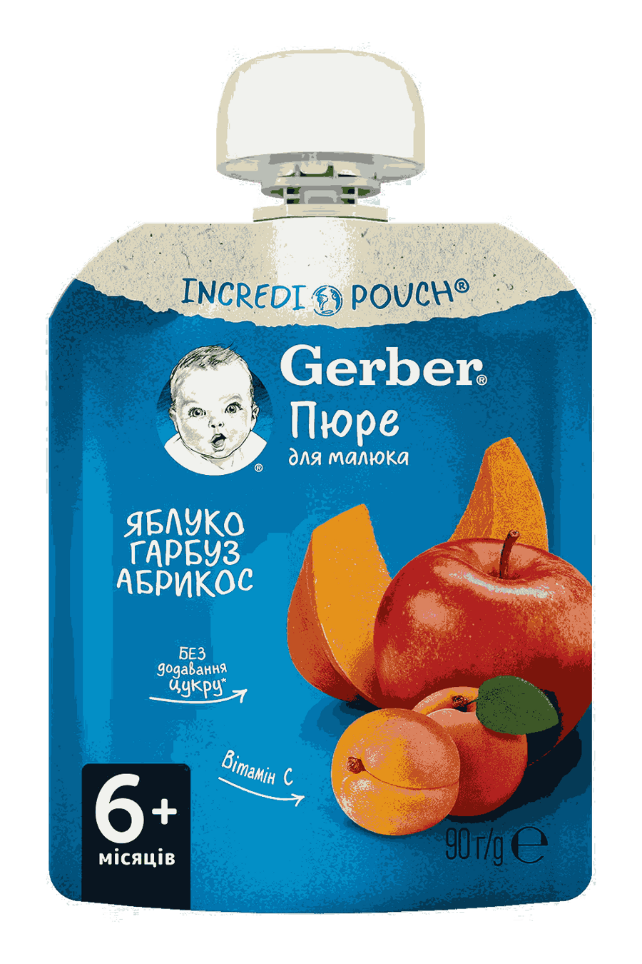 Фруктово-овочеве пюре Gerber® «Яблуко, гарбуз, абрикос»