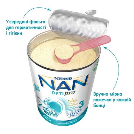 Суміш молочна суха “NAN® 3 OPTIPRO®” з 5 олігосахаридами та L. Reuteri для дітей від 12 місяців Суміш молочна суха “NAN® 3 OPTIPRO®” з 5 олігосахаридами та L. Reuteri для дітей від 12 місяців