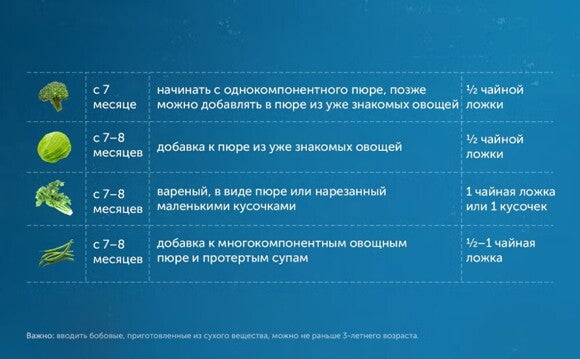 Овощи для детей в возрасте 7–8 месяцев Овощи для детей в возрасте 7–8 месяцев