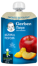 Фруктове пюре Gerber® Яблуко Персик_front