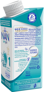 Дитяча суміш початкова молочна рідка готова до вживання “NAN® 1 OPTIPRO®” з 5 олігосахаридами для дітей з народження