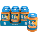 ПЮРЕ ОВОЧЕ-М'ЯСНЕ GERBER® ЗІ ШМАТОЧКАМИ "ВЕСНЯНИЙ СУП ЗІ ШМАТОЧКАМИ ОВОЧІВ, ІНДИЧКОЮ ТА КРОПОМ" ДЛЯ ДІТЕЙ ІЗ 7 МІСЯЦІВ. СТЕРИЛІЗОВАНЕ. 